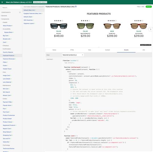 Screenshot of Maui Jim website